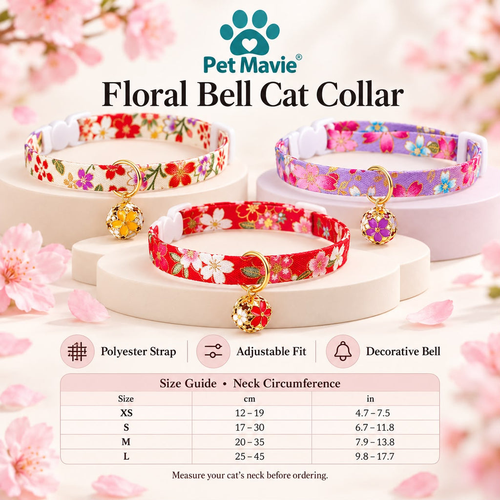 Floral Bell Cat Collar
